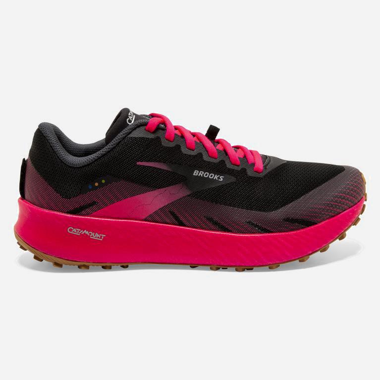 Brooks Catamount Womens Trail Running Shoes Ireland Black/Pink (VZBN-80293)